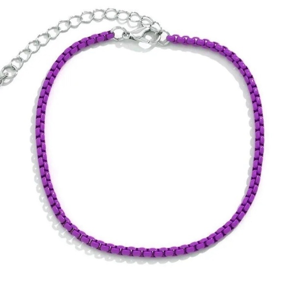 Purple box chain necklace - Picture 3 of 6